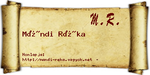 Mándi Réka névjegykártya